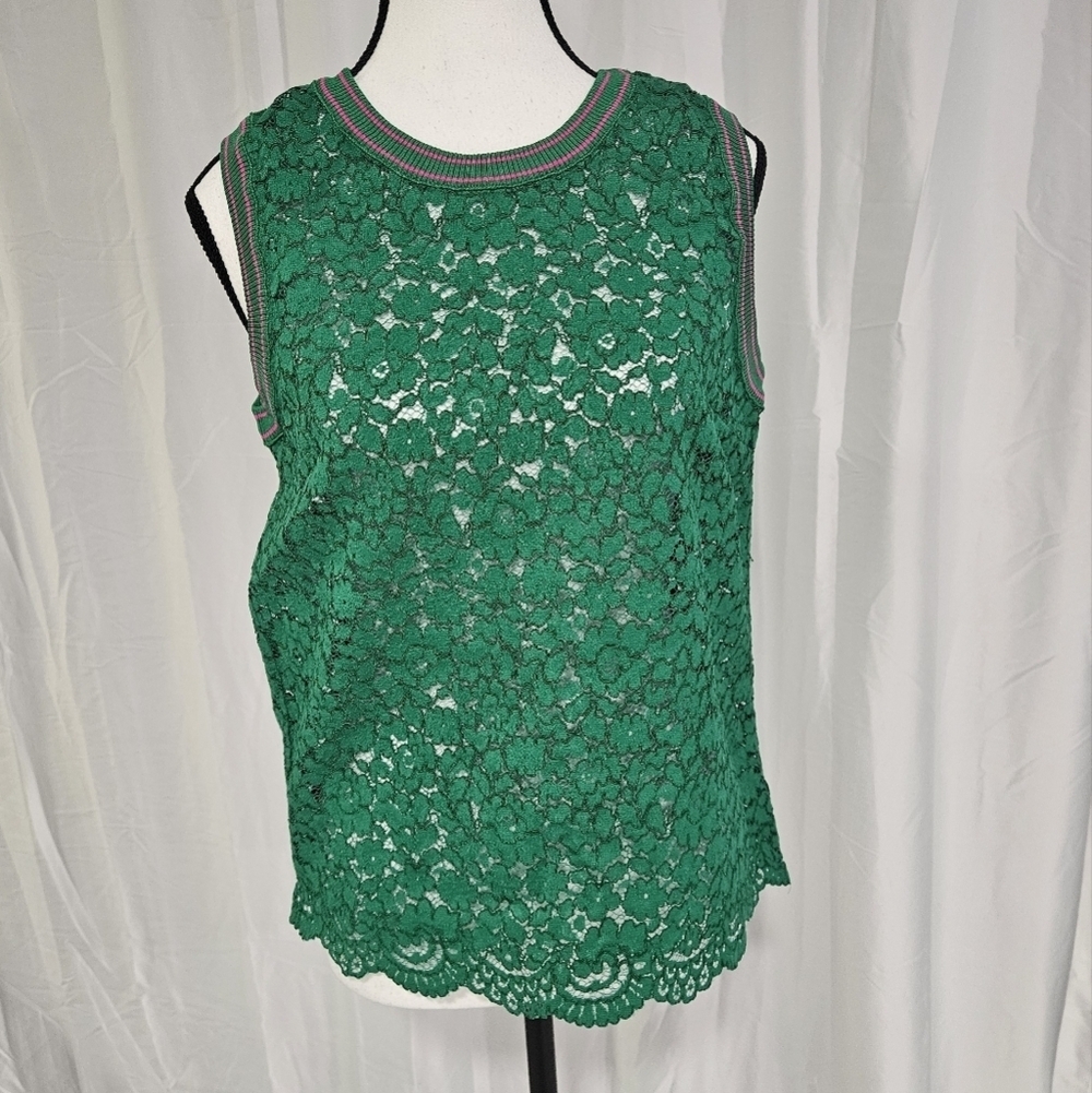 Moschino NWOT Green Lace Top Size 8